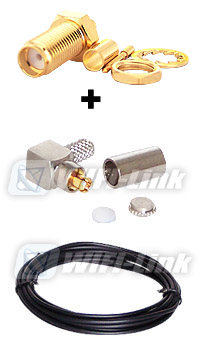 RP SMA female BKD to MC CARD (LLC 100/50cm)